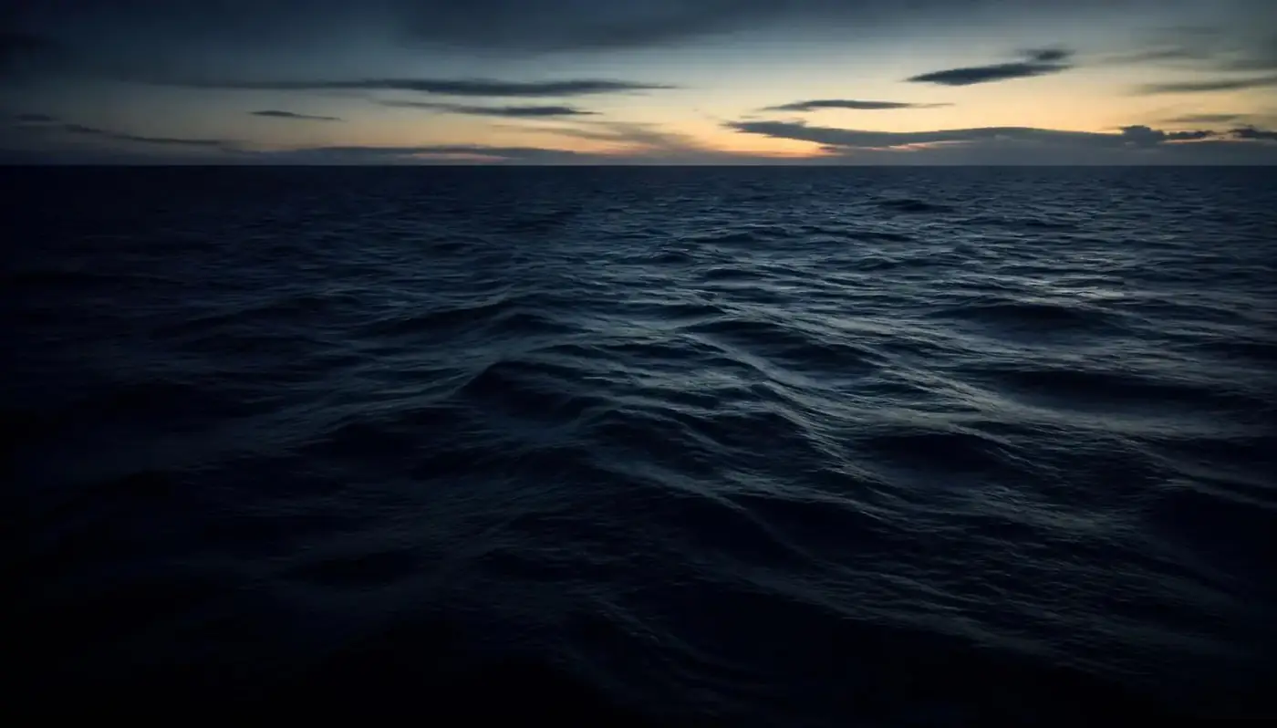 Deep navy ocean horizon